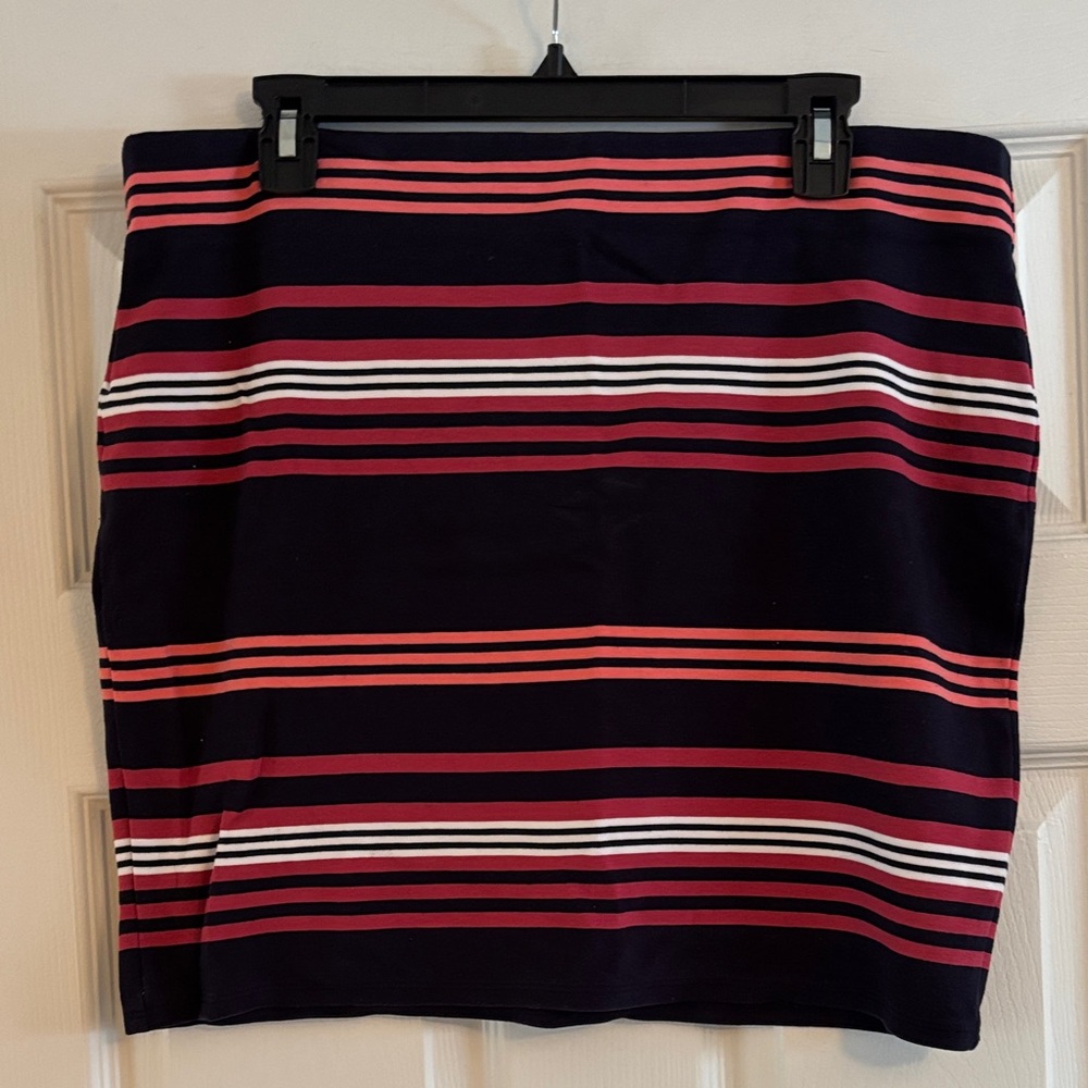 Striped Navy and Red Women's Skirt